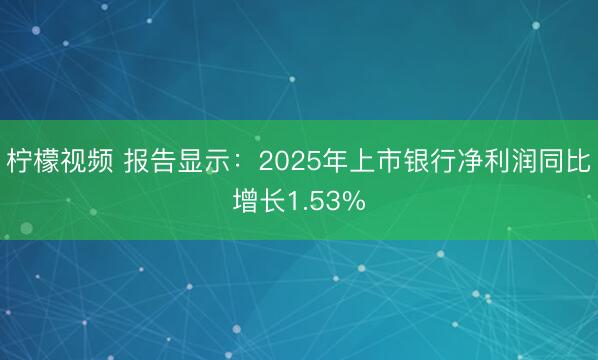 柠檬视频 报告显示：2025年上市银行净利润同比增长1.53%