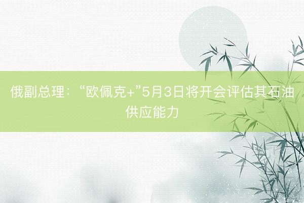 俄副总理：“欧佩克+”5月3日将开会评估其石油供应能力