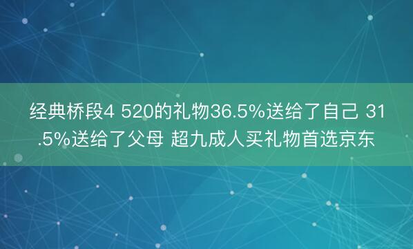 经典桥段4 520的礼物36.5%送给了自己 31.5%送给了父母 超九成人买礼物首选京东
