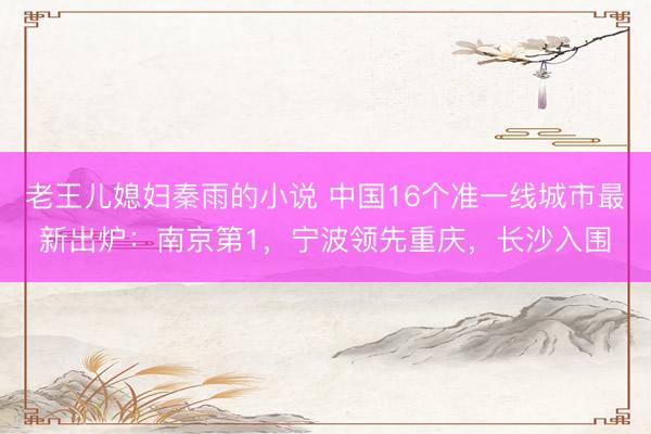 老王儿媳妇秦雨的小说 中国16个准一线城市最新出炉：南京第1，宁波领先重庆，长沙入围