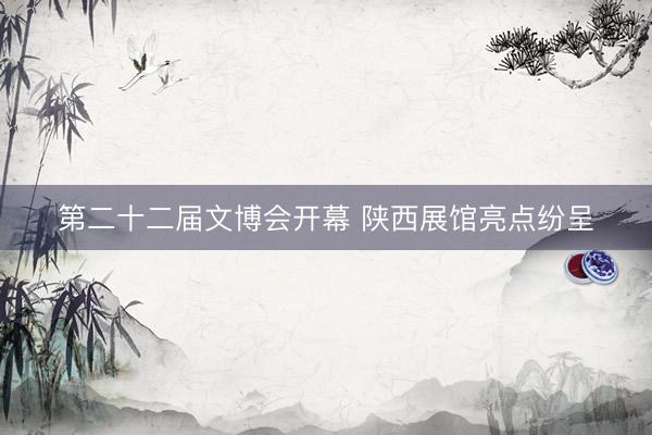 第二十二届文博会开幕 陕西展馆亮点纷呈