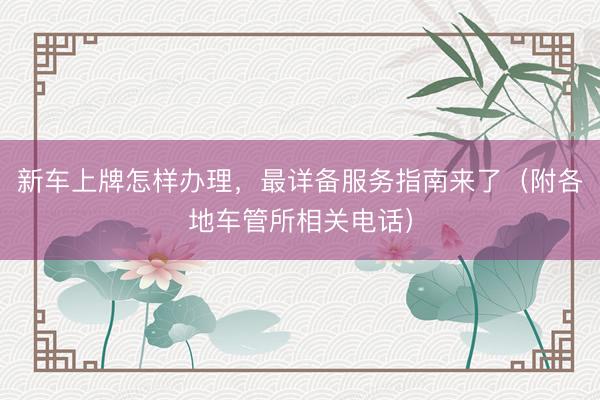 新车上牌怎样办理,最详备服务指南来了(附各地车管所相关电话)