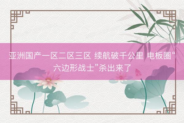 亚洲国产一区二区三区 续航破千公里 电板圈“六边形战士”杀出来了