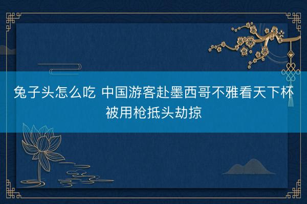 兔子头怎么吃 中国游客赴墨西哥不雅看天下杯被用枪抵头劫掠
