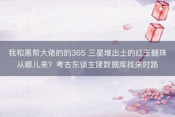 我和黑帮大佬的的365 三星堆出土的红玉髓珠从哪儿来？考古东谈主建数据库找来时路