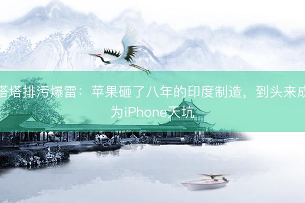 塔塔排污爆雷：苹果砸了八年的印度制造，到头来成为iPhone天坑