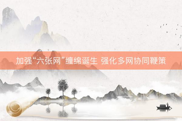 加强“六张网”缠绵诞生 强化多网协同鞭策